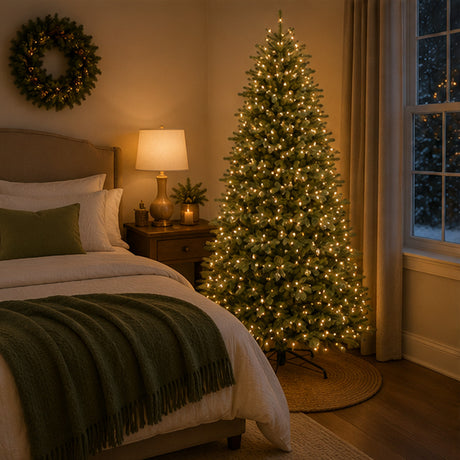 10 ft. Pre-Lit Jersey Fraser Fir Artificial Christmas Tree With LED Lights