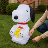 4 Ft. Airblown Inflatable Peanuts Snoopy with Antlers & Woodstock Christmas Yard Decoration