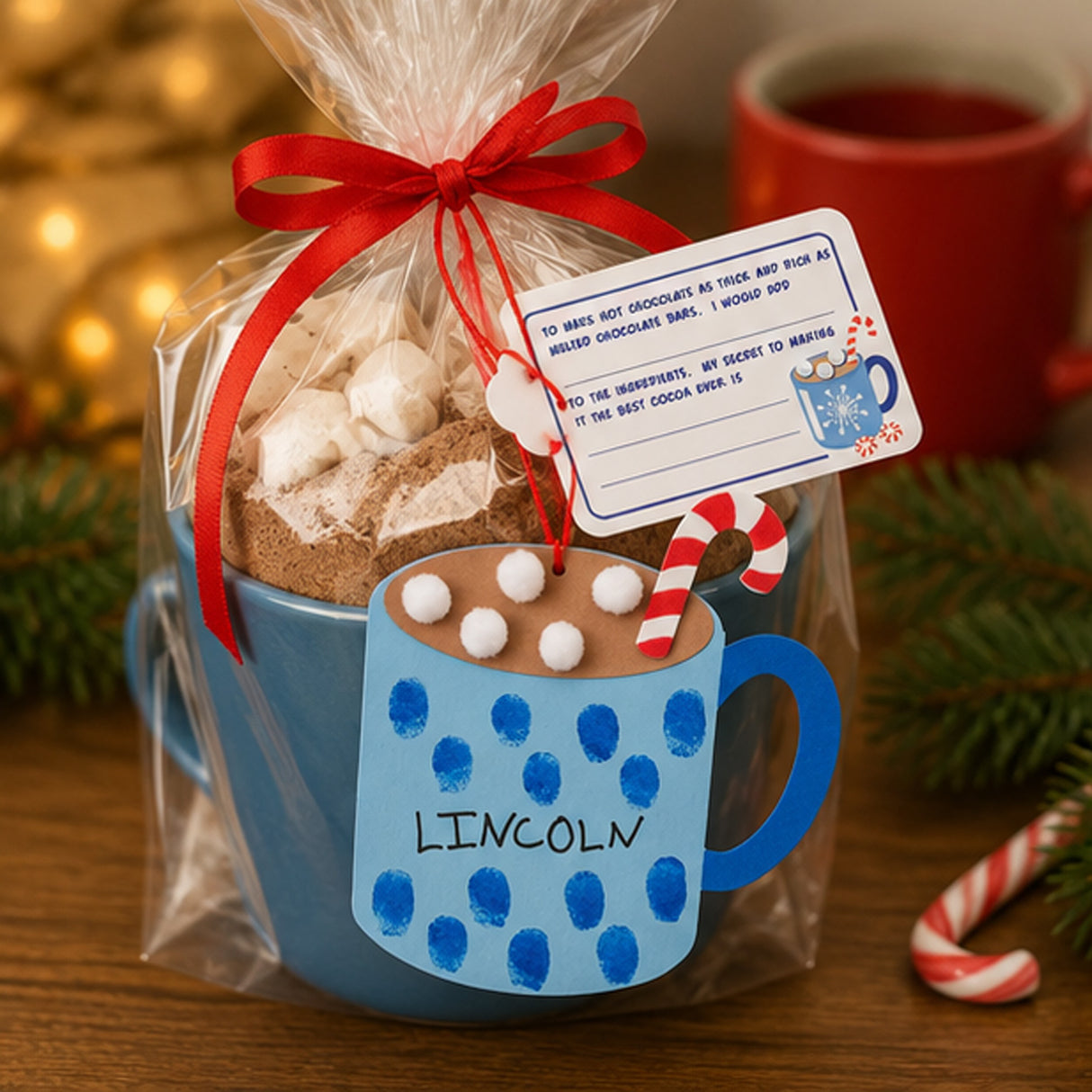 Hot Cocoa Thumbprint Christmas Ornament Craft Kit Makes 12