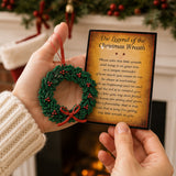 Legend of Christmas Wreath Resin Ornaments 3 Inch 12 Pc with Card