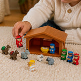 Mini Plastic Nativity Stable Toy Playset 13 Pc Christmas Set