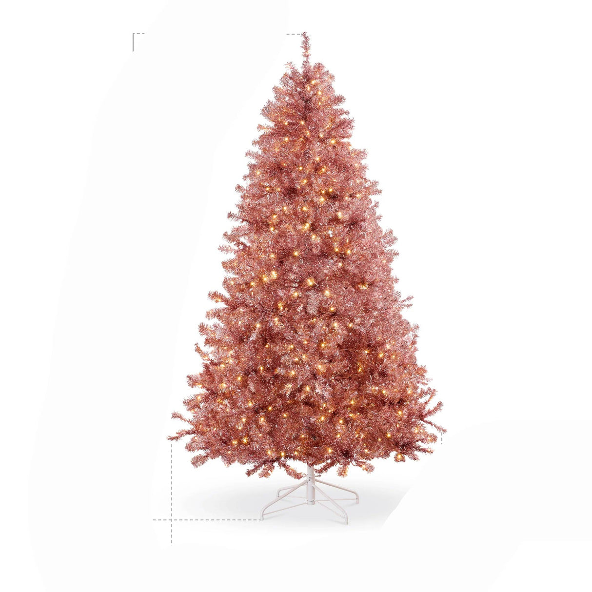 Prelit Pink Artificial Tinsel Christmas Tree with Foldable Stand