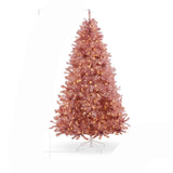 Prelit Pink Artificial Tinsel Christmas Tree with Foldable Stand