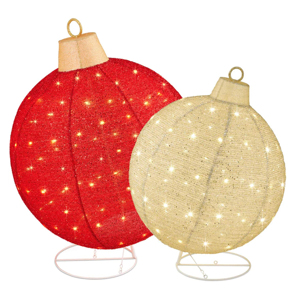 Lighted Pop-Up Christmas Ornaments Outdoor Decoration Set 2 Pc LED