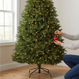 Pre Lit Hinged Douglas Fir Artificial Christmas Tree with Stand