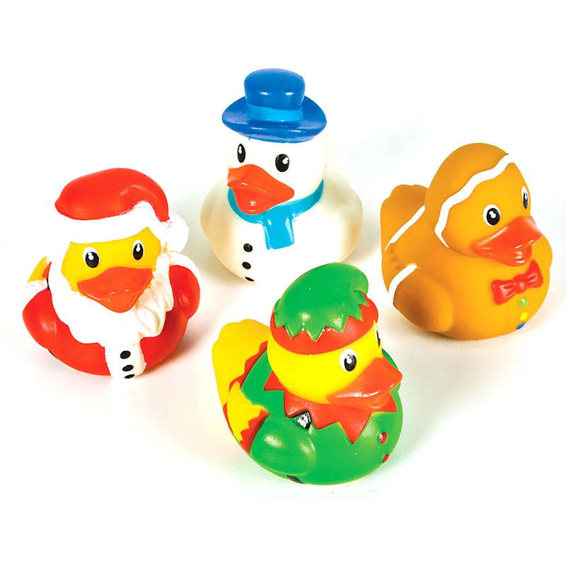 Holiday Rubber Ducks Assorted Christmas Toys 12 Pc