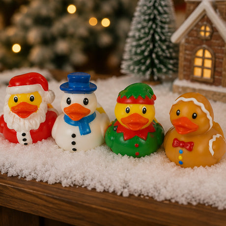Holiday Rubber Ducks Assorted Christmas Toys 12 Pc
