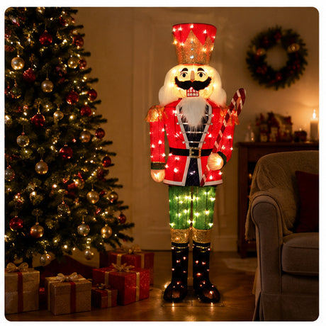 5 Ft 3D LED Nutcracker Outdoor Christmas Yard Decoration Warm White Lights