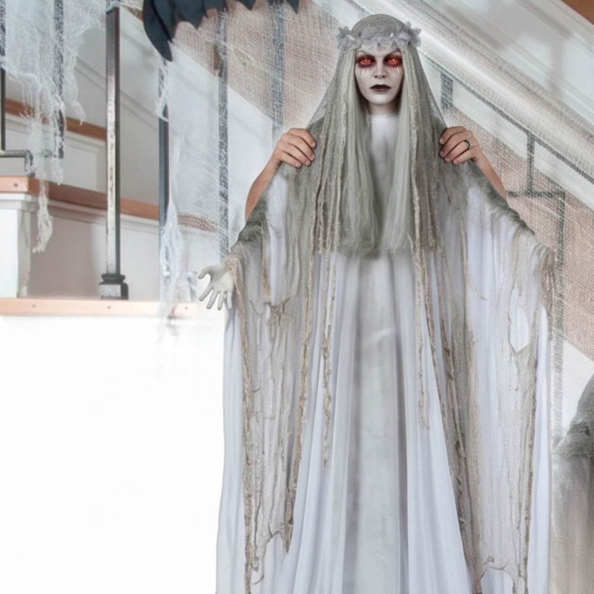 Standing Ghost Girl Halloween Decoration – 5 ft 7 in