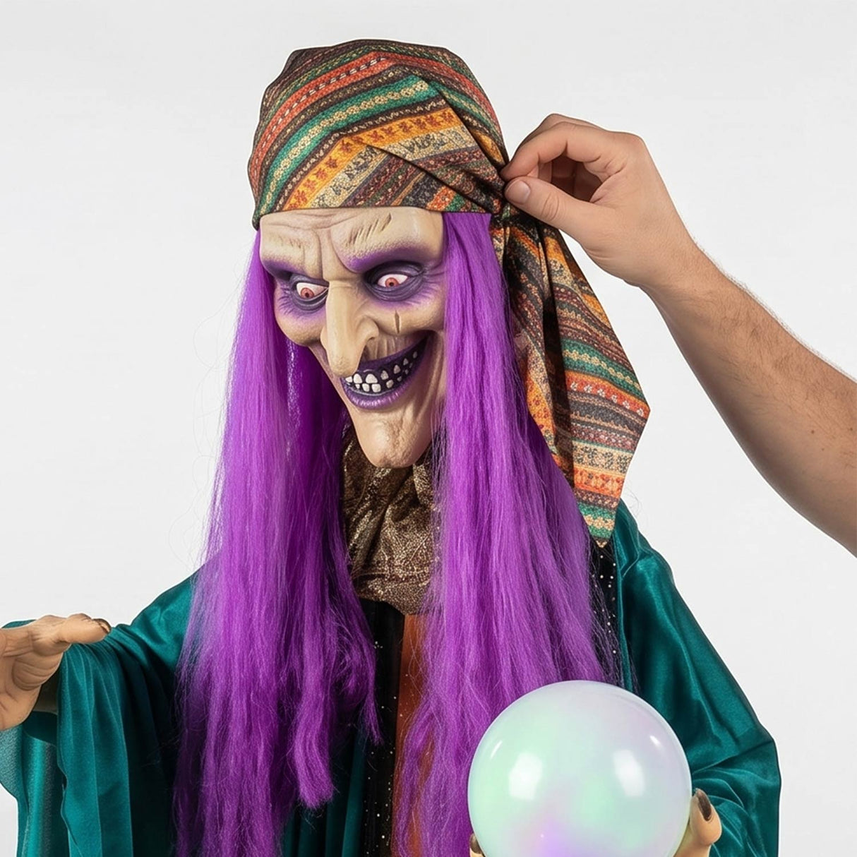 6 Ft Animated Standing Fortune Teller Witch Halloween Decoration