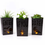 Vintage Metal Luminary Halloween Decorations – 3 Pc Set