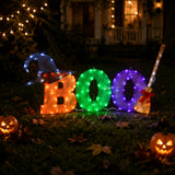 Halloween Pre-Lit BOO Light Up Sign Outdoor Decoration with LED Lights (Plug-In)
