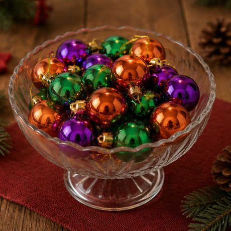 20 in. 50-Piece Halloween Orange, Green and Purple Ball Ornaments Set