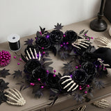 24 in. Halloween Bad to the Bone Wreath with LED Lights