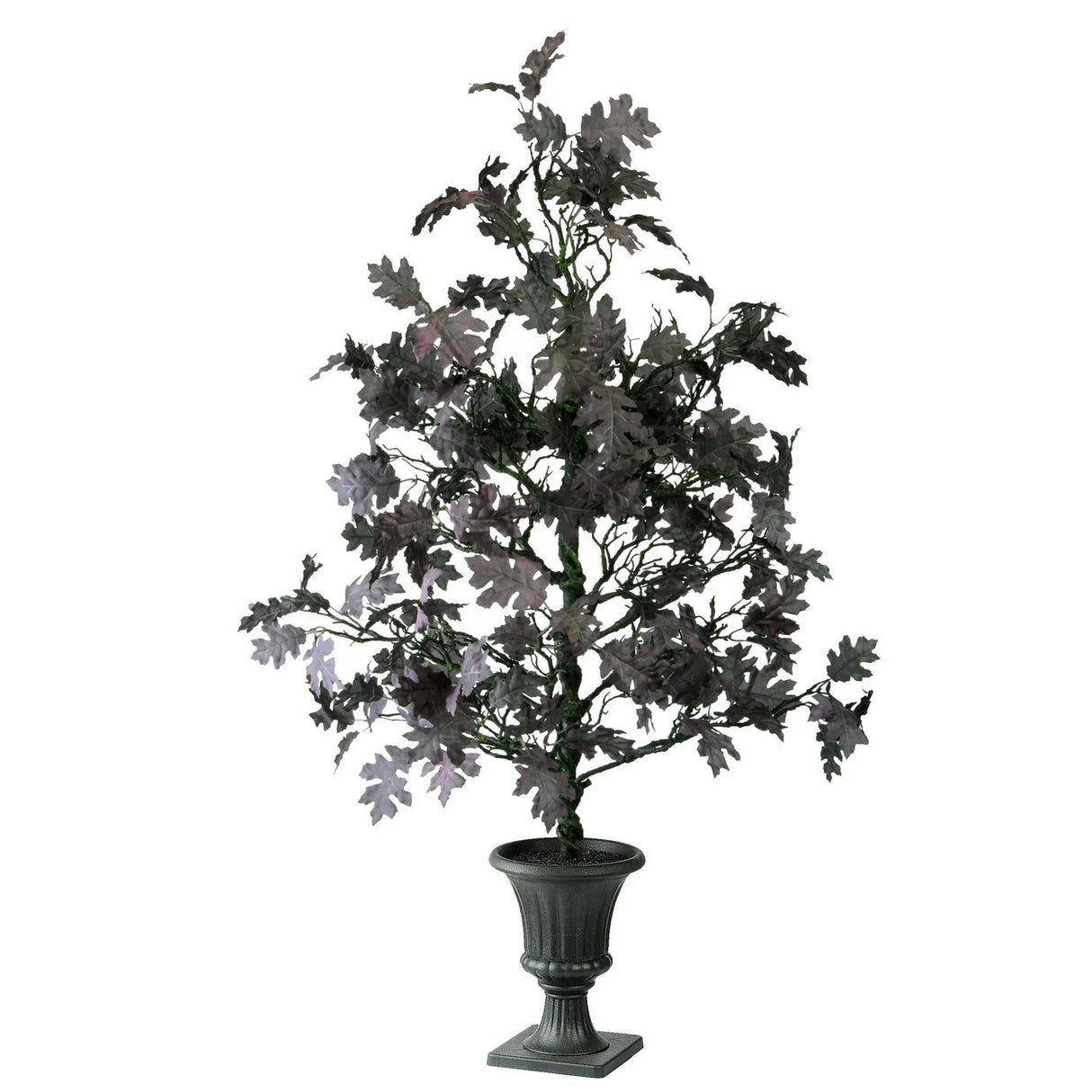 4 ft. Halloween Black Oak Tree in a Black Urn Base