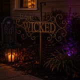 18 in Wicked Halloween Metal Wreath Hanger Sign Decor