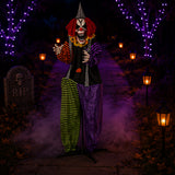 67 in Animated Sound Activated Spooky Clown Halloween LED Decor