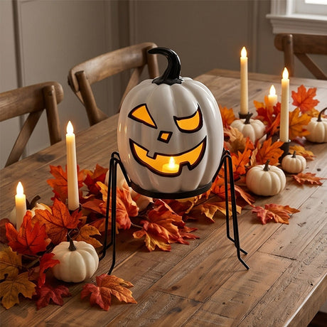 15 in Pre Lit Ghost Pumpkin Halloween Tabletop LED Decor