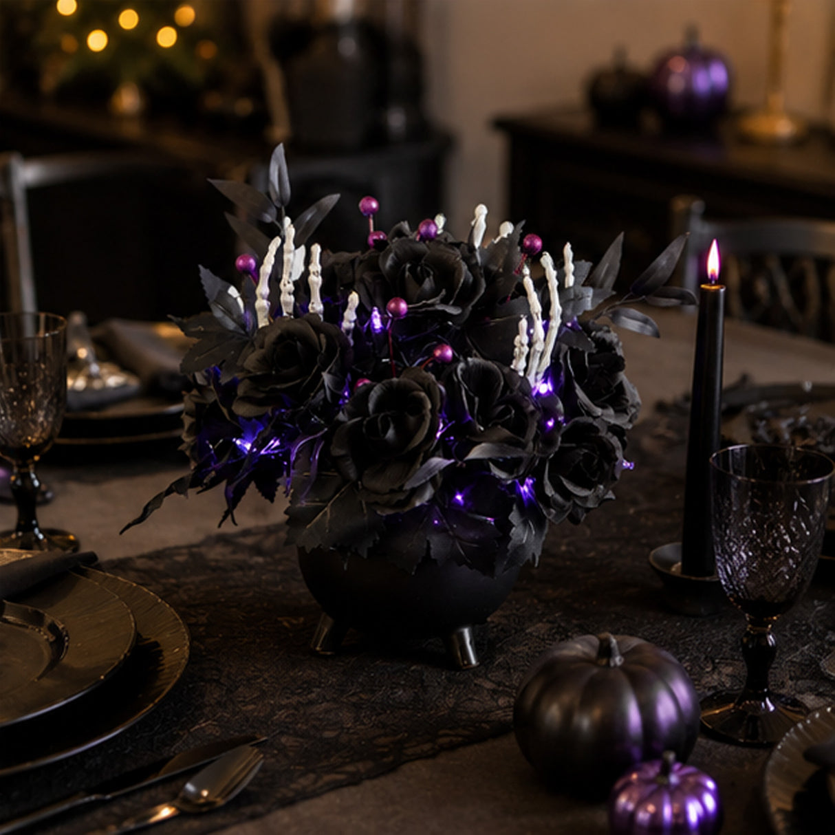 19IN Bad to the Bone Halloween LED Centerpiece Decor