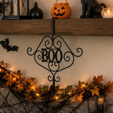 17IN Halloween “BOO” Metal Wreath Hanger Door Decoration