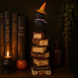 32IN Halloween Owl on Stacked Books Tabletop Centerpiece Decor