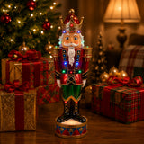 36IN Pre-Lit Nutcracker Christmas Decoration with Multicolor LED Lights Plug-In