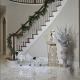 41IN Fabric Glitter Shepherd & Sheep LED Light Set