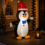 4 ft. Inflatable Waving Penguin with Santa Hat, LED Lights, Plug-In Christmas Yard Decor