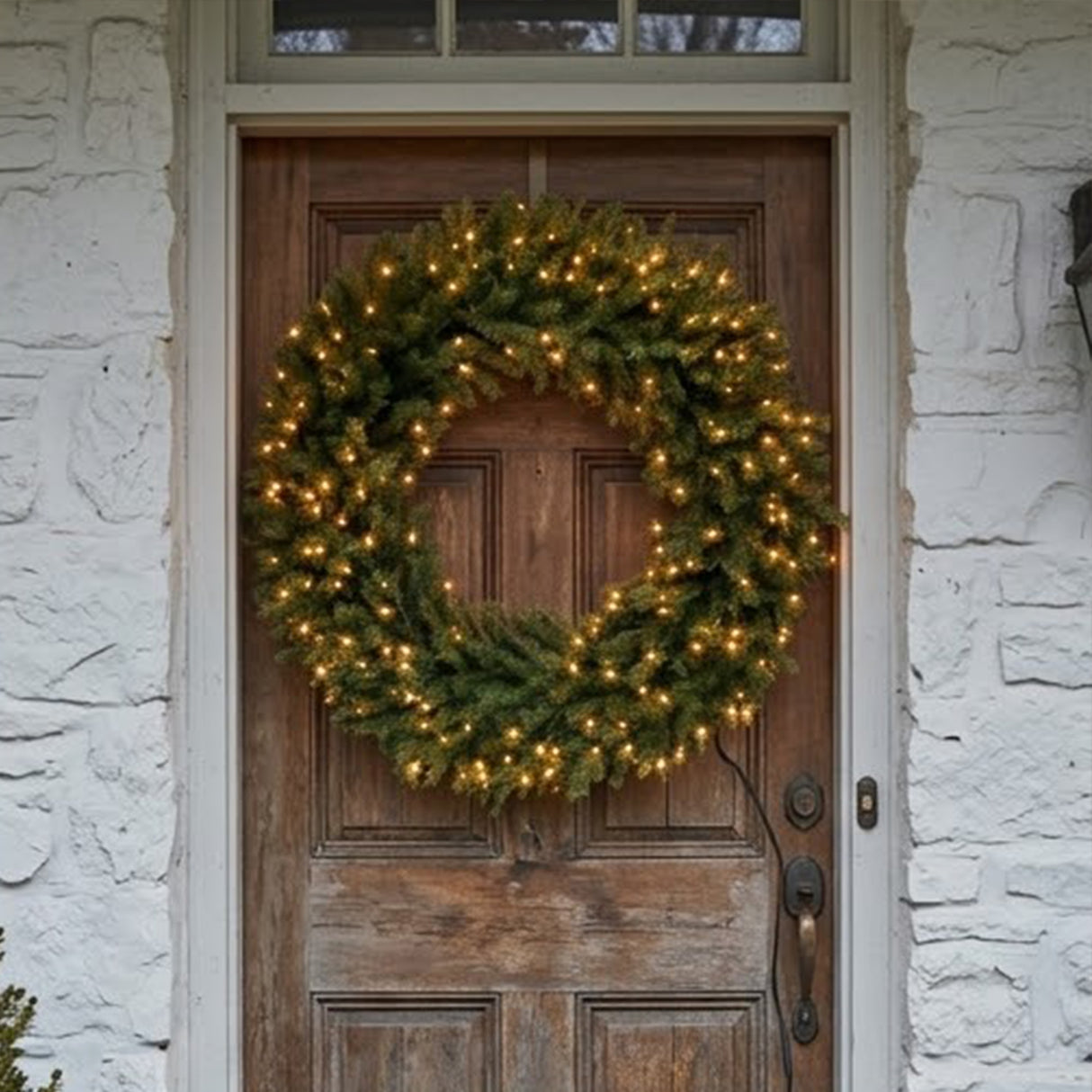 Pre-Lit 48 in. Norwood Fir Christmas Wreath with 300 Warm White LED Lights