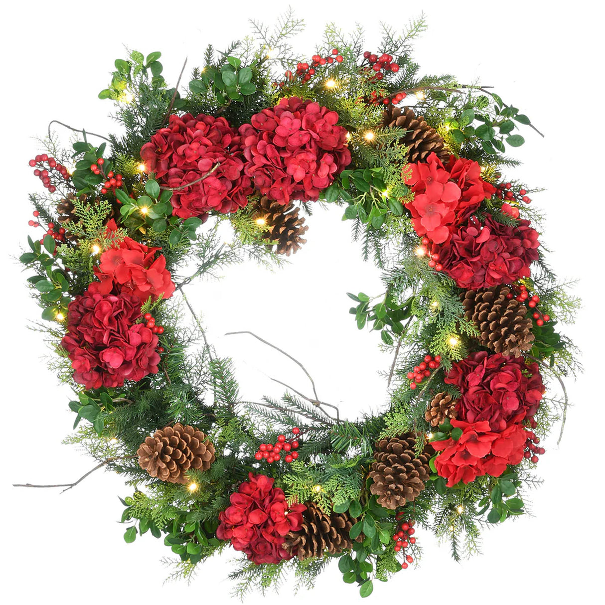 Pre-Lit 30 in. Vienna Waltz Christmas Wreath with Warm White LED Lights