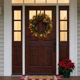 Pre-Lit 30 in. North Conway Christmas Wreath with Warm White LED Lights