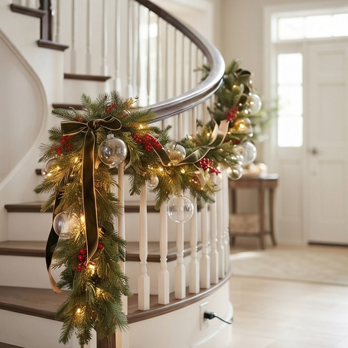 9FT Pre-Lit Classical Collection Garland with Clear Lights