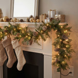 9FT Pre-Lit North Conway Garland with LED Lights
