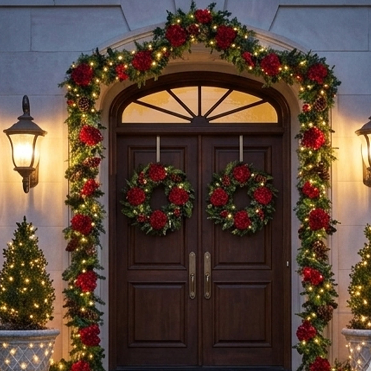 Pre-Lit Vienna Waltz Decorated Garland with Warm White LED Lights, 9 Foot