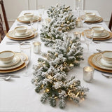 Pre-Lit Snowy Sheffield Spruce Garland with Dual Color LED Cosmic Lights, 9 Foot (Plug-In)