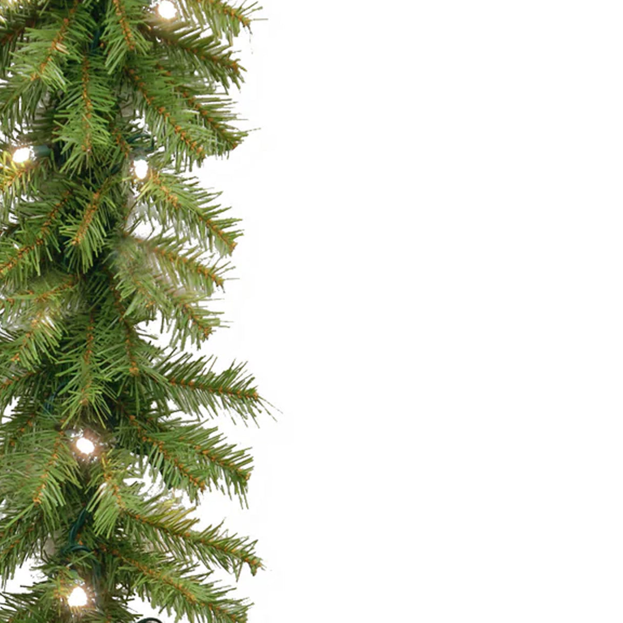 Pre-Lit Norwood Fir Garland with Warm White LED Lights, 9 Foot