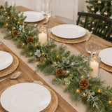 Pre-Lit North Conway Garland with Warm White LED Lights, 9 Foot