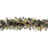 Pre-Lit Glittery Pine Garland with Clear Lights, 9 Foot