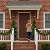 Pre-Lit Green Christmas Assortment Set – 2 Entrance Trees, Wreath & Garland with Multicolor LED Lights