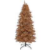 9ft Pre-Lit Rose Gold Metallic Christmas Tree with Warm White LED Lights