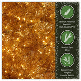 9ft Pre-Lit Gold Metallic Christmas Tree with LED Infinity Lights
