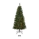 9ft Pre-Lit Acacia Flocked Slim Christmas Tree with Clear Lights