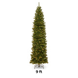 9ft Pre-Lit North Valley Spruce Pencil Slim Christmas Tree with Clear Lights