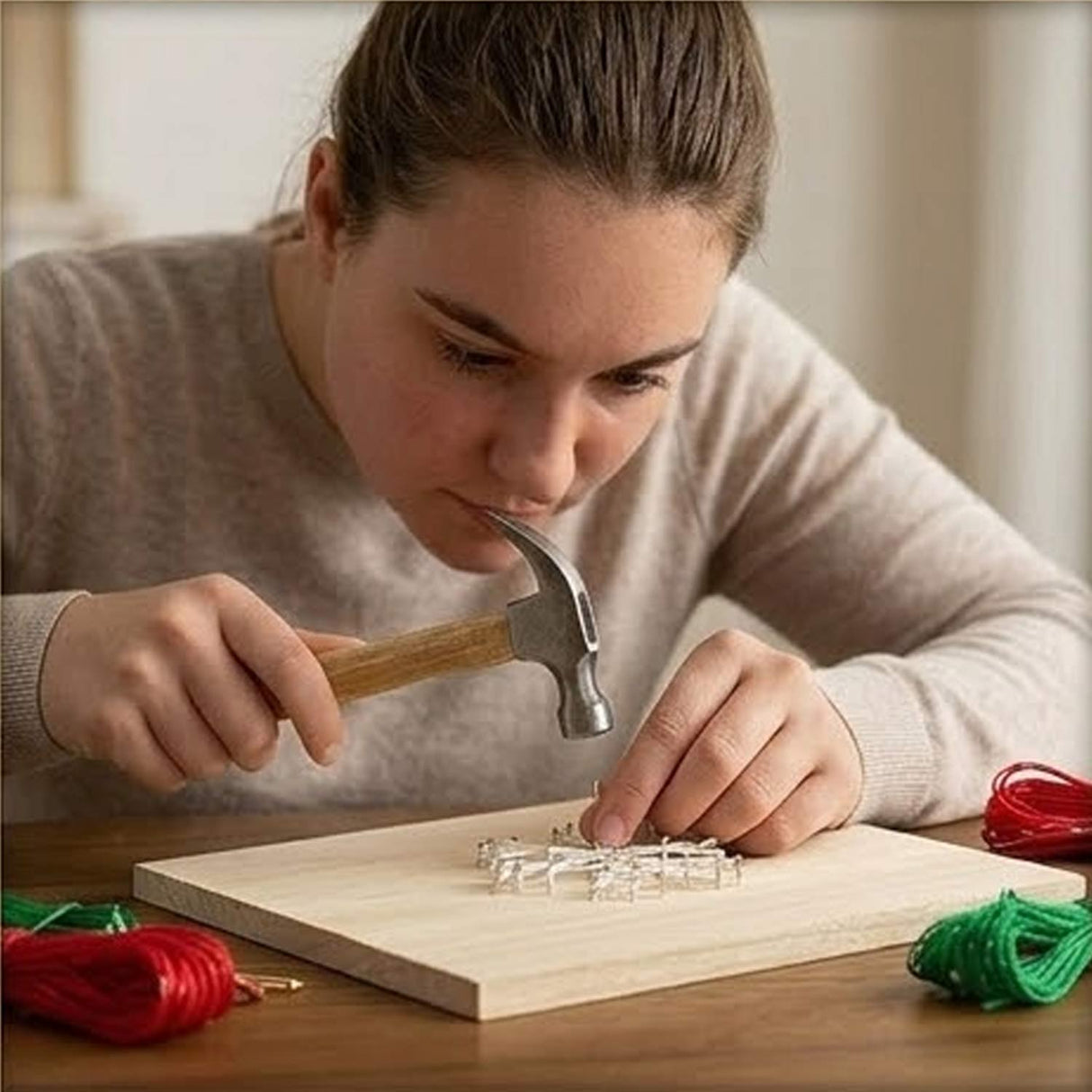 Christmas JOY String Art Craft Kit – 10" Wooden Holiday Wall Decor DIY Set
