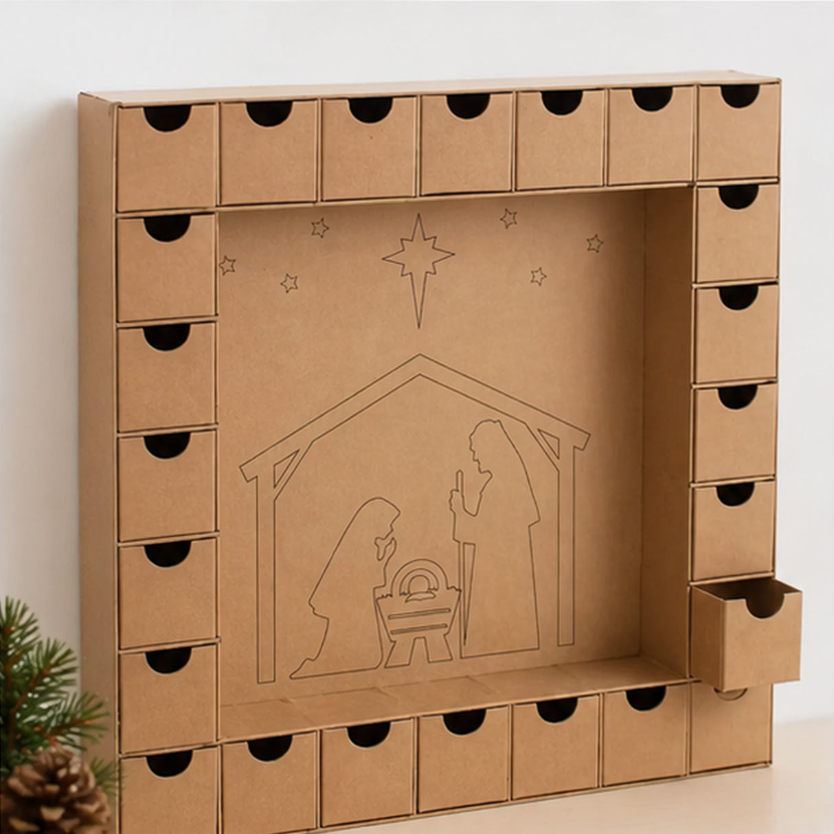 DIY Nativity Advent Countdown Calendar 24 Boxes Christmas Craft