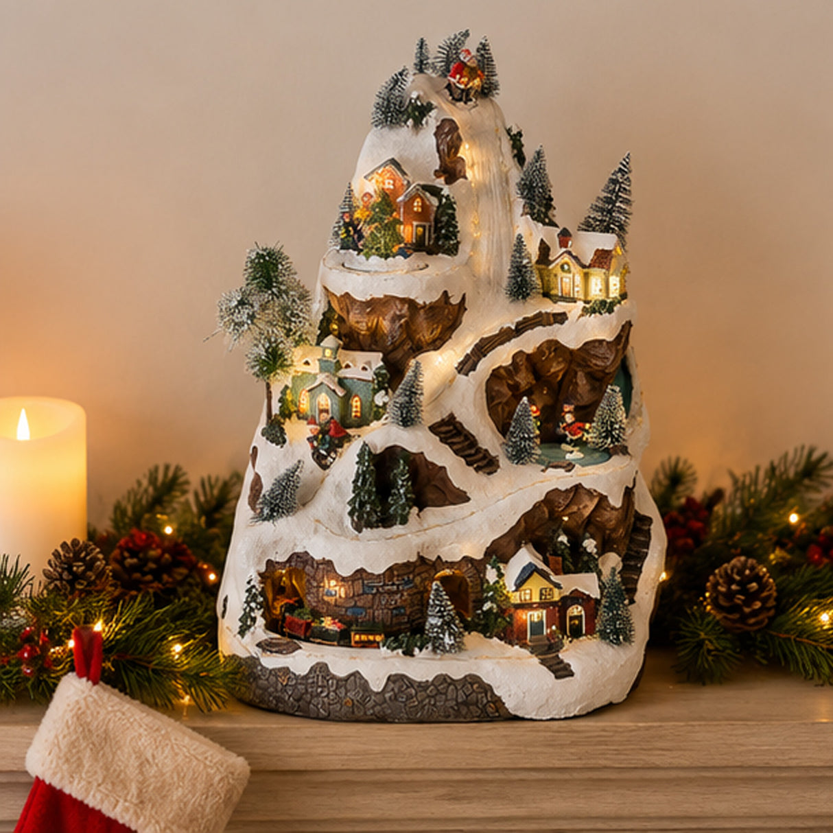 Alpine 18 Inch Musical Lighted Winter Wonderland Holiday Figurine