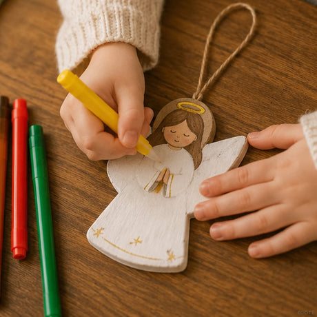 DIY Papier-Mâché Angel Christmas Ornaments 12 Pc Craft Set