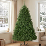 Hinged Douglas Fir Full Artificial Christmas Tree with Metal Stand