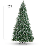 Pre Decorated Christmas Tree with Pinecones Flocked Branch Design