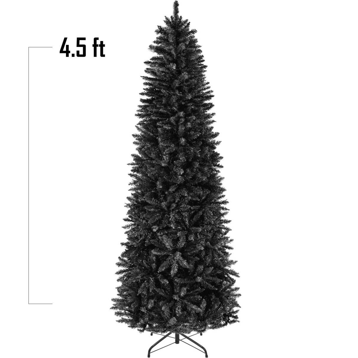 Black Artificial Pencil Christmas Tree Slim Space Saving Design